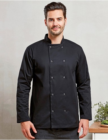 P-PR665-Chefs Long Sleeve Stud Jacket